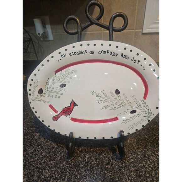 Christmas Cardinal Serving Platter by Laira Kirkland Design for Glory Haus - Picture 1 of 4